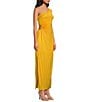 Color:Daylily - Image 3 - Zenia Satin One Shoulder Side Cut Out Long Dress