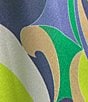 Color:Green/Ivory - Image 3 - Zenya Satin Swirl Pattern Cut-Out Halter Maxi Dress