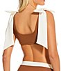 Gibson & Latimer Cannes 4-Way Stretch Color Block Bow Strap Square Neck Bralette Swim Top & Stretch Mid Rise Swim Bottom - Image 3