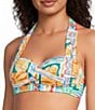 Gibson & Latimer Capri Isle Twist Front Halter Swim Top - Image 1