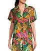 Color:Tropical - Image 1 - Coordinating Printed Short Sleeve Button Front Camp Shirt