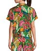 Color:Tropical - Image 2 - Coordinating Printed Short Sleeve Button Front Camp Shirt