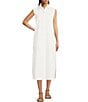 Gibson & Latimer Eyelet Lace Sleeveless Pocketed Long Button Down Vest, Color:Ivory - Image 3