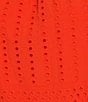 Gibson & Latimer Eyelet Woven Ruched Mock Neck Sleeveless Tie at Waist Tiered A-Line Flounce Maxi Dress, Color:Tangerine - Image 3