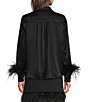 Gibson & Latimer Feather Cuff Satin Blouse - Image 2