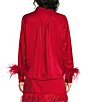 Gibson & Latimer Feather Cuff Satin Blouse - Image 5