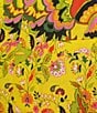 Gibson & Latimer Floral Printed Self Tie High Waist Wide Leg Coordinating Pull-On Pants, Color:Sunlight - Image 4