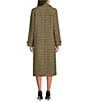 Gibson & Latimer Houndstooth Woven Wool Blend Notch Lapel Button Front Long Sleeve Coordinating Blazer Trench Coat, Color:Green Multi. - Image 3