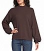Gibson & Latimer Knit Mock Neck Long Puff Sleeve Sweater - Image 5