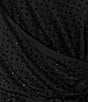 Gibson & Latimer Knit Studded Splice V Neck Long Sleeve Wrap Blouson Above the Knee Dress, Color:Black - Image 3