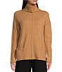 Color:Camel - Image 1 - Long Sleeve Funnel Neck Sweater