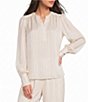 Gibson & Latimer Long Sleeve Striped Coordinating Blouse - Image 1