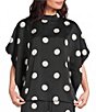 Gibson & Latimer Mock Neck Polka Dot Blouse - Image 1