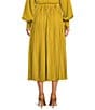 Gibson & Latimer Moonshadow Belted Pleated Midi Skirt, Color:Citrin - Image 2
