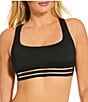 Gibson & Latimer Nov Illusion Solid Banded Square Neck Bralette Swim Top - Image 1