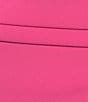 Color:Lipstick Pink - Image 3 - Asymmetric One Shoulder Off-the-Shoulder Short Sleeve Ruched Midi Knit Dress