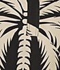 Gibson & Latimer Palm Tropical Print Moonshadow Satin Split Round Neck Dropped Short Roll Tab Sleeve Hi-Low Shirttail Blouse, Color:Black/White - Image 4