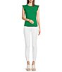 Color:White - Image 3 - Perfect Fit Skinny Twill Crop Pants