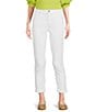 Color:White - Image 1 - Perfect Fit Roll-Cuff Skinny Twill Pants