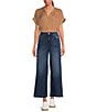 Color:Blue - Image 3 - Perfect Fit Palazzo Twill Denim Ankle Jeans