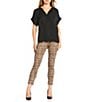 Gibson & Latimer Perfect Fit Roll-Cuff Leopard Print Skinny Twill Pants, Color:Washed Leopard - Image 3
