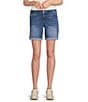 Color:Vintage Blue - Image 1 - Perfect Fit Roll Cuff Twill Denim Shorts