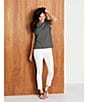 Color:White - Image 5 - Perfect Fit Ankle Side Slit Skinny Twill Jeans