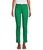 Color:Kelly Green - Image 1 - Perfect Fit Ankle Side Slit Skinny Twill Pants