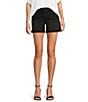 Gibson & Latimer Perfect Fit Twill Denim High Rise Roll Cuff Shorts, Color:Black - Image 1