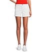Gibson & Latimer Perfect Fit White Wash Twill Denim High Rise Roll Cuff Shorts, Color:White - Image 1