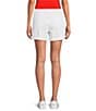 Gibson & Latimer Perfect Fit White Wash Twill Denim High Rise Roll Cuff Shorts, Color:White - Image 2