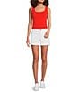 Gibson & Latimer Perfect Fit White Wash Twill Denim High Rise Roll Cuff Shorts, Color:White - Image 3