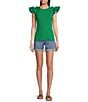 Gibson & Latimer Perfect Fit Worn Wash Twill Denim High Rise Roll Cuff Shorts, Color:Worn - Image 3