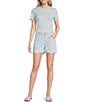 Gibson & Latimer Perfect Fit Woven Mid Rise Scalloped Hem Shorts - Image 3