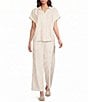 Gibson & Latimer Pin Stripe Cutaway Collar Cap Sleeve Woven Top - Image 3