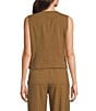 Gibson & Latimer Pinstripe Woven Round Neck Button Front Coordinating Vest, Color:Caramel - Image 2