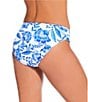 Gibson & Latimer Porcelain Side Shirred Mid Rise Swim Bottom, Color:Bright Royal - Image 2