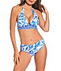Gibson & Latimer Porcelain Side Shirred Mid Rise Swim Bottom, Color:Bright Royal - Image 3
