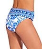Gibson & Latimer Porcelain Twist Front Sash Classic Hipster Swim Bottom, Color:Bright Royal - Image 2