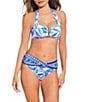 Gibson & Latimer Porcelain Twist Front Sash Classic Hipster Swim Bottom, Color:Bright Royal - Image 3