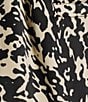 Color:Black/White - Image 4 - Printed Crepe Split V-Neck Short Sleeve Front Patch Pocket Top