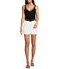 Gibson & Latimer Woven Belted Regular Rise Pleated Trouser Coordinating Shorts, Color:White - Image 3