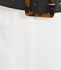 Gibson & Latimer Woven Belted Regular Rise Pleated Trouser Coordinating Shorts, Color:White - Image 4
