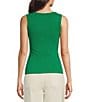 Color:Kelly Green - Image 2 - Ribbed Knit Scoop Neck Sleeveless Tank Top