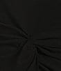 Color:Black - Image 3 - Scoop Neckline Sleeveless Twist Waist Sheath Midi Dress