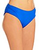 Gibson & Latimer Solid Banded Triangle Halter Swim Top & Solid Side Shirred Mid Rise Hipster Swim Bottom - Image 5