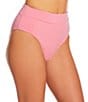 Gibson & Latimer Solid One Shoulder Ruffle Swim Top & Solid High Waist Swim Bottom - Image 5