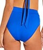 Gibson & Latimer Solid One Shoulder Ruffle Swim Top & Solid High Waist Swim Bottom - Image 3