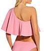 Gibson & Latimer Solid One Shoulder Ruffle Swim Top - Image 4