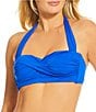Gibson & Latimer Solid Twist Front Halter Swim Top & Solid Classic Hipster Swim Bottom - Image 3